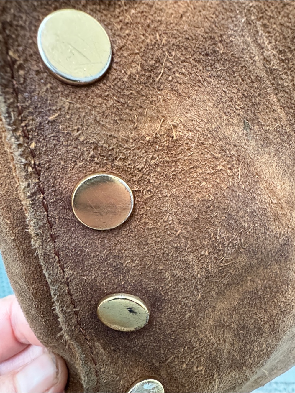 Hammitt Brown Suede Crossbody Bag with Gold Hardware - Picture 8 of 9